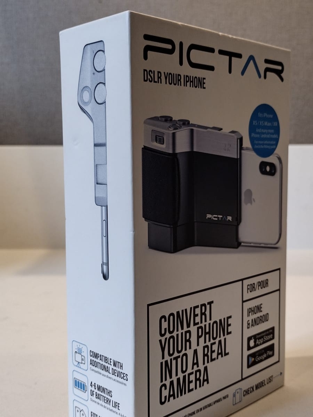 Pictar DSLR-Style iPhone Camera Grip - Black & Silver